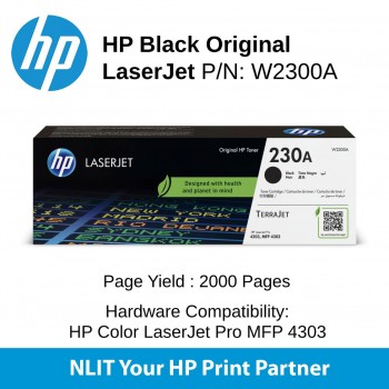 HP : Cartridge : W2300A : Std : 2000pgs :  HP Black Original LaserJet Toner Cartridge 