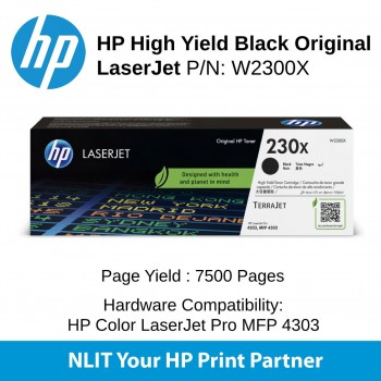 HP : Cartridge : W2300X : Std : 7500pgs : HP High Yield Black Original LaserJet Toner Cartridge 
