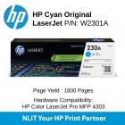 HP Original Toner : HP 230A 230A Cyan : 1800pgs : W2301A : 2 Yrs Warranty