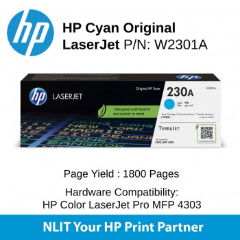 HP : Cartridge : W2301A : Std : 1800pgs :  HP Cyan Original LaserJet Toner Cartridge 