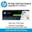 HP Original Toner : HP 230X 230X  High Yield Cyan : 5500pgs : W2301X : 2 Yrs Warranty
