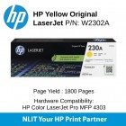 HP Original Toner : HP 230A 230A Yellow  : 1800pgs : W2302A : 2 Yrs Warranty