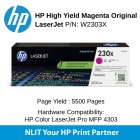 HP Original Toner : HP 230X 230X  High Yield Magenta : 5500pgs : W2303X : 2 Yrs Warranty